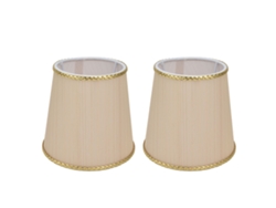 2026 2pcs Lámpara Tela Beige Borde Dorado para Lámpara de Mesa Candelabro Pared E14 Luminaria Simple
