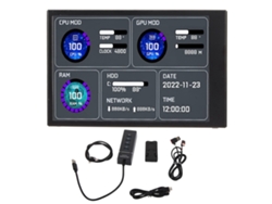 Monitor De Temperatura Para Pc Con Pantalla Ips De 3,5 Pulgadas, Doble Puerto Usb-c, Que Muestra La Temperatura De La Cpu, La Ram Y Permite Personalizar El Diseño De Los Datos.