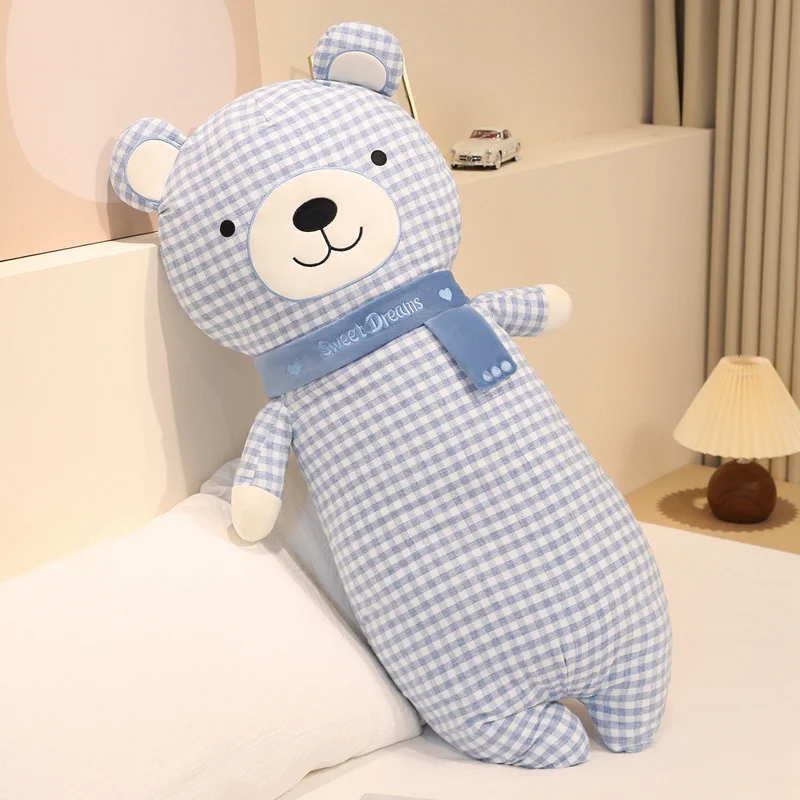 (azul 70cm) Bufanda Para Adultos, Oso, Almohada Larga, Cojín Suave