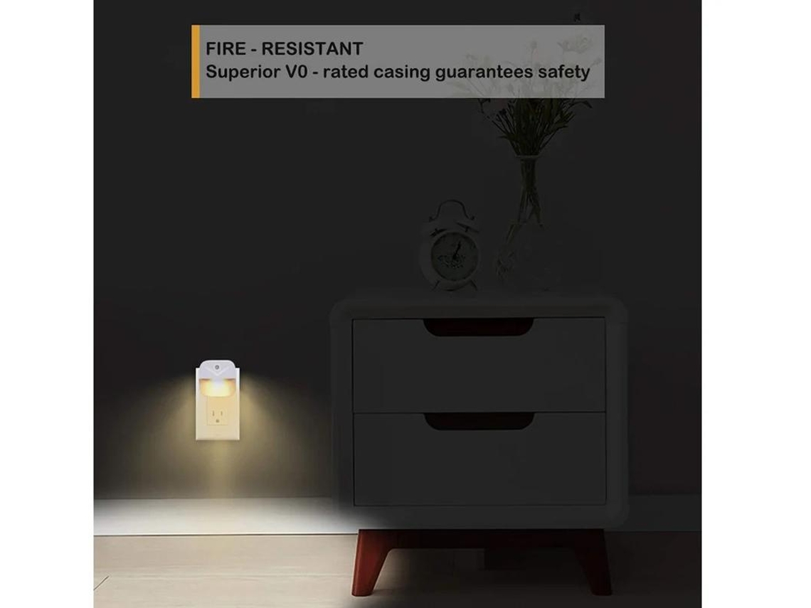 Luz Nocturna Led Luz Nocturna Blanca Cálida Sensor Del Anochecer Al Amanecer Habitación Baño Cocina Pasillo Escaleras Eficiencia Yizhood