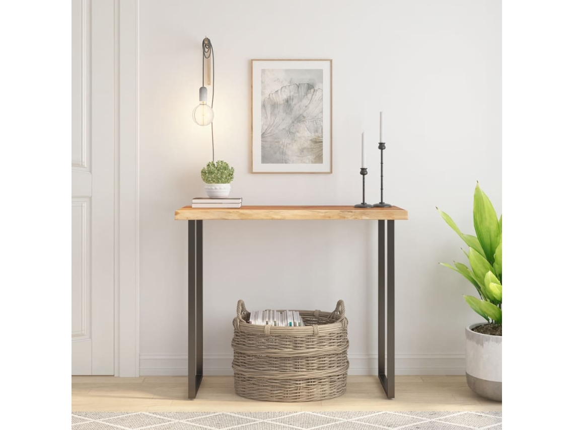 Tablero Escritorio | Superficie De Mesa | Tablero De Mesa Rectangular Madera De Acacia Borde Vivo 100x40x2,5 Cm Wsd55005