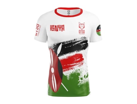 Camiseta de Hombre para Running OTSO Kimbia Kenya Colorido Multicolor (S)