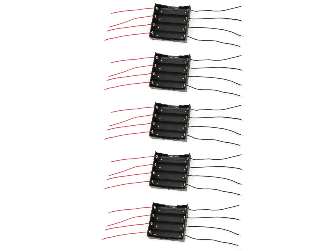 5pcs Caja Portapilas Diy Para 4 Baterías Recargables 18650 Con Cable