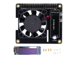 Placa De Expansión De Alimentación Con Ventilador De Enfriamiento Y Pantalla Oled Rgb Para Raspberry Pi 4b 3b+/3b