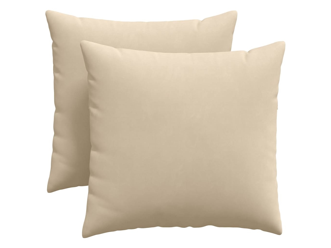 Cojines De Sofá 2 Uds Crema 45 X 45 Cm Tela