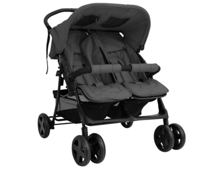 vidaXL Carrito para gemelos de acero gris oscuro