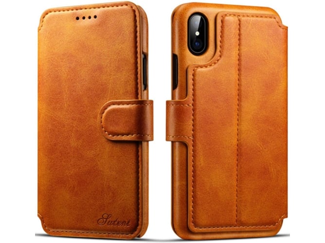 Funda iPhone X, XS WISETONY Suteni-13 Marrón