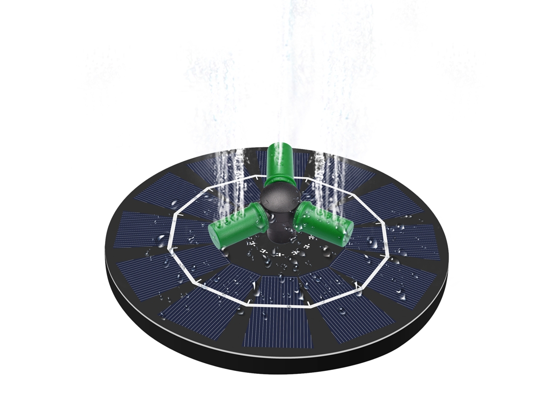 Bomba solar para fuente de 2,5 W con boquilla giratoria de 360° para jardín.