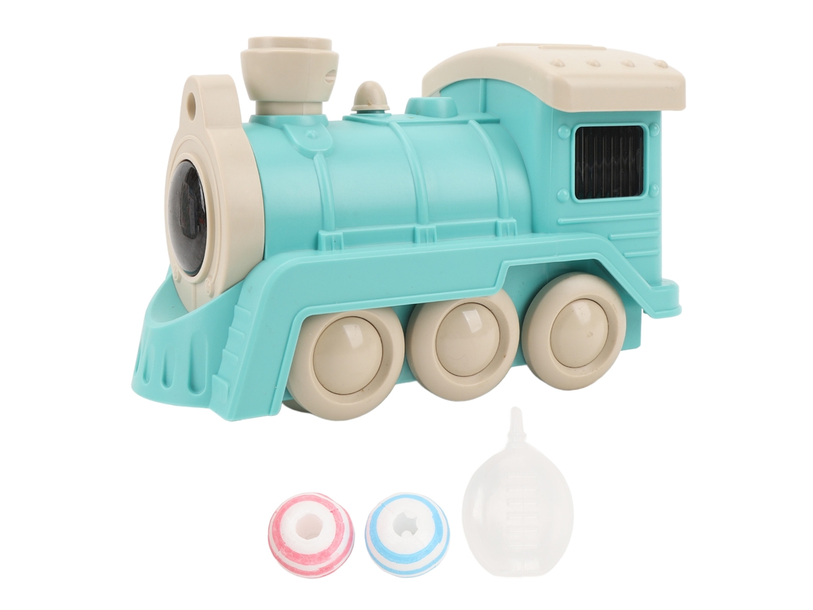 Ats-juguete Tren Eléctrico Para Niños Con Luz, Sonido, Música Y Spray Tren De Bolas Flotantes Verde