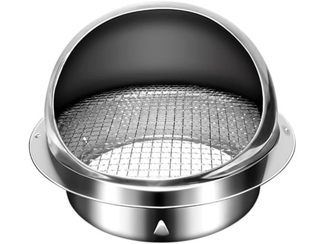 Rejilla De Ventilación De Acero Inoxidable (rejilla De Ventilación De Pared Exterior Redonda Cromada De 200 Mm)