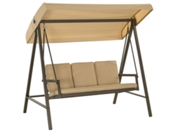 Columpio Estilo Hollywood, 3 Plazas, Funda De Cojín, 360 Kg, Color Beige.