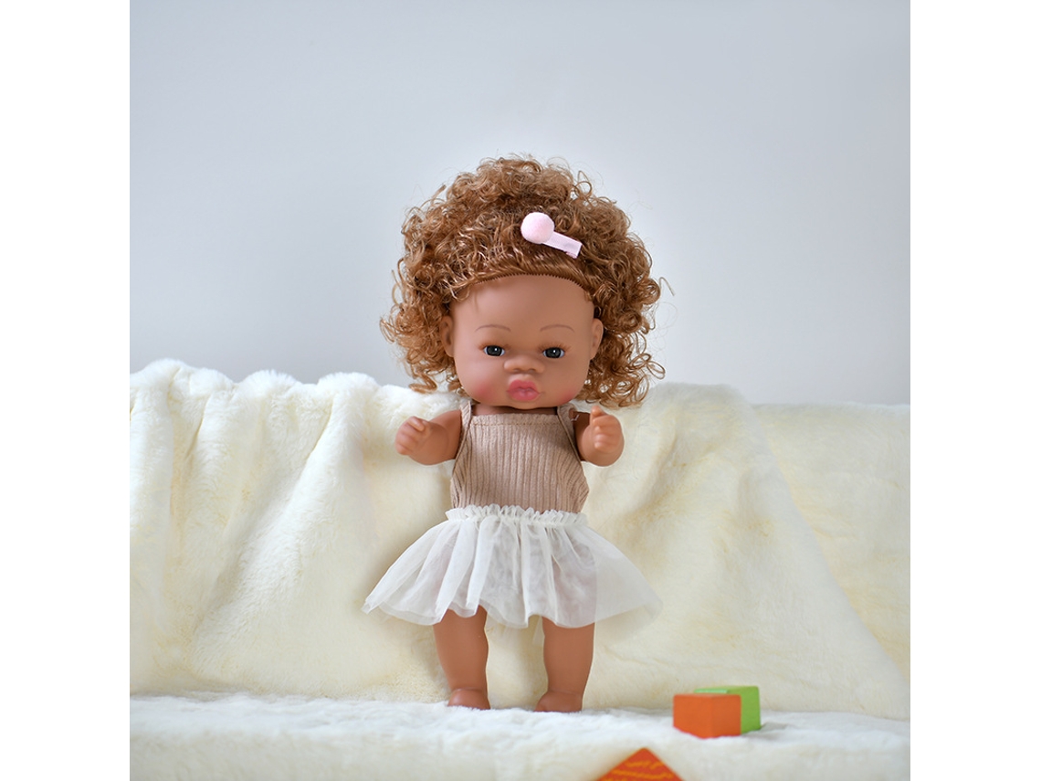 Muñeca de vinilo negro, muñeca reborn, juguete de bebé de simulación de vinilo suave, set de regalo de 8 piezas de 3 canales