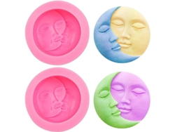 2026-molde De Cera Sol Y Luna 3d Silicona Para Diy Joyería Velas Jabones Decoraciones 2 Piezas