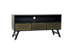 Mueble Tv Metal Rejilla Negro 125x41x62cm