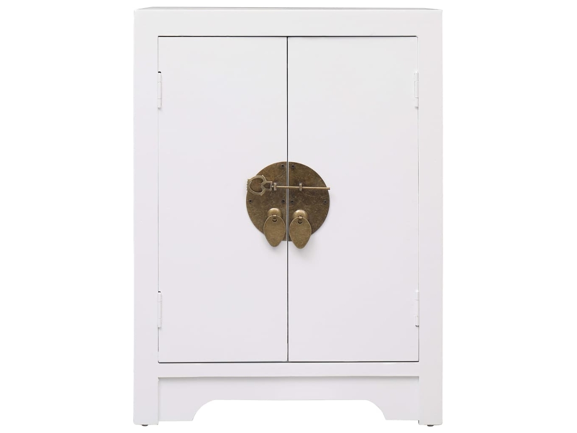 Maison Exclusive - Mesita De Noche Madera De Paulownia Blanco 38x28x52 Cm