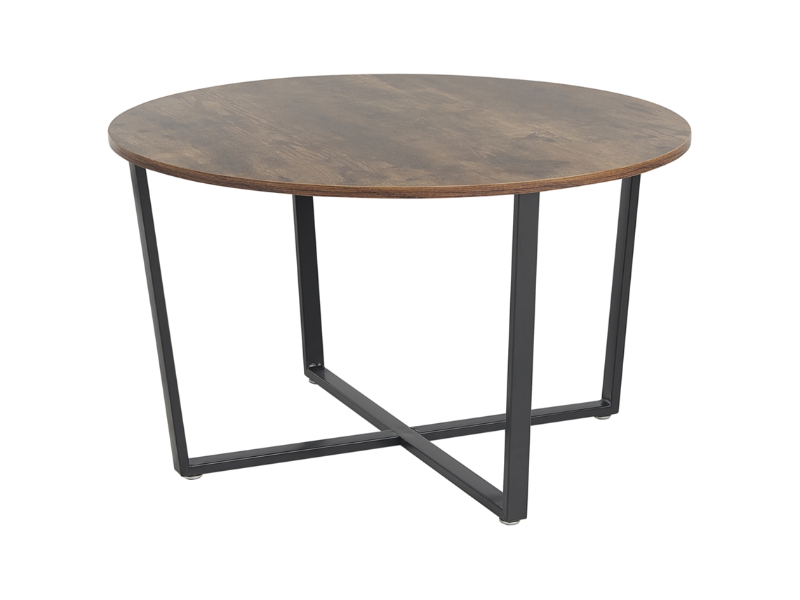 Mesa auxiliar BELIANI Orick de MDF Madera oscura 80x80x47