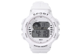 Reloj Deportivo Digital Blanco Resistente Al Agua Para Niños Con Funciones Multifuncionales.