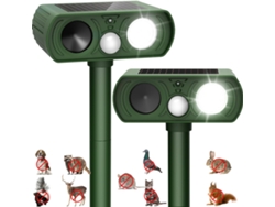 Repelente ultrasónico de ratas con energía solar, impermeable, para exteriores, con flash LED (2 unidades) Gertiz