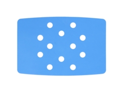 Cojín de baño EVA azul con perforaciones, portátil y calefactable.