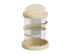 Organizador De Cosméticos Giratorio De Escritorio Multicapa, Duradero, Blanco Leche.