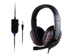Auriculares estéreo para juegos con cable de 3,5 mm con micrófono, compatibles con Xbox One/PS4, color rojo