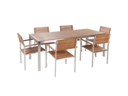 Conjunto Relax BELIANI Viareggio de Madera de Teca con Certificado FSC® Marrón Claro 200X90X75