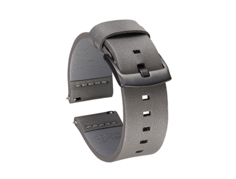 Correa de reloj inteligente de cuero de liberación rápida con orificio cuadrado para Samsung Gear S3, especificación: 22 mm (hebilla gris-negra)