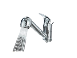 Grifo para lavabo de baño, acabado cromado, rotación de 360°, cromo