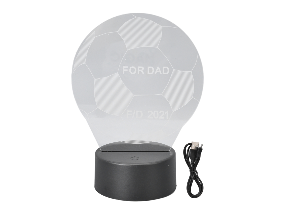 Luz LED de fútbol 3D, 7 colores, luz nocturna USB con interruptor táctil para regalo de cumpleaños infantil