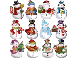 24 adornos de muñeco de nieve de madera: decoraciones para el árbol de Navidad, manualidades y decoración para fiestas navideñas.
