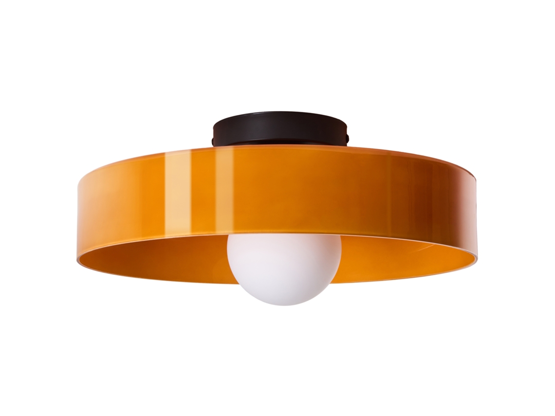 Candeeiro De Teto Em Vidro Beliani Luguse De Vidro Laranja 35x35x12