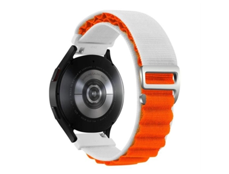 Correa de nailon 22mm ajustable para Realme Watch 3/Huami Amazfti GTR 4/GTR 4 Pro - blanco/naranja