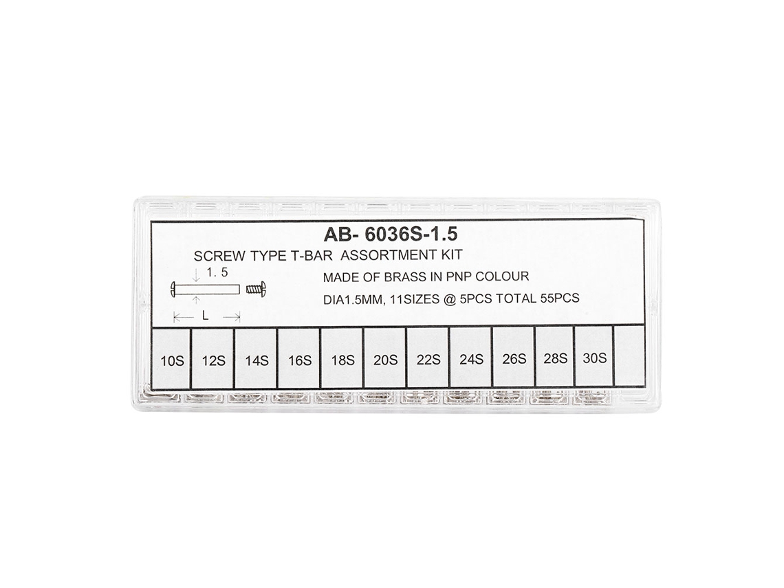 Tornillo de pasador de resorte de reloj de acero inoxidable AB-6036 plateado 1.5