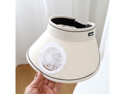 (blanco Roto) Sombrero De Sol De Larga Duración Con Ala Ancha, Carga Solar Y Potente Ventilador.
