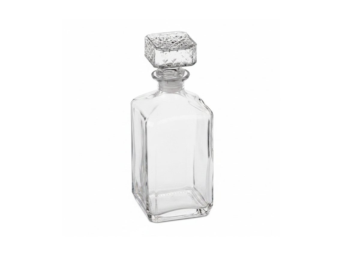 Relaxdays Decantador De Whisky, Jarra Con Tapa, Dispensador De Licor, 900 Ml, Cristal, 1 Ud., Transparente