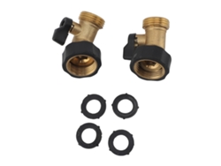 Conector de válvula de cierre para manguera de jardín de 2 piezas con ángulo de 45°, columna flexible de latón.