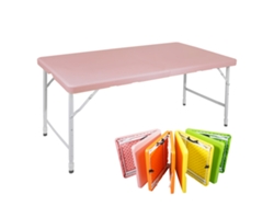 Mesa Plegable,portátil,125cm,altura Ajustable,soporte 135kg,rosa