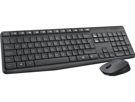 Teclado + Ratón LOGITECH MK235 (Inalámbrico - Óptico)