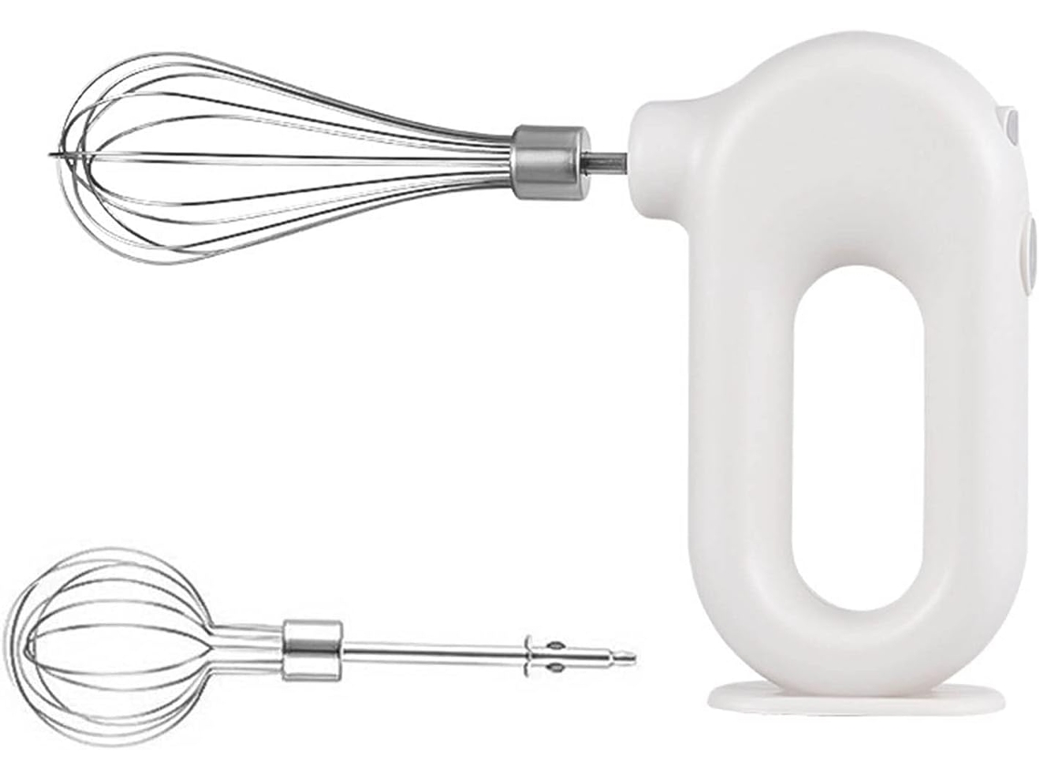 Minibatidor de huevos eléctrico Henten Home inalámbrico, recargable por USB (blanco)