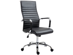 Silla De Escritorio Giratoria De Oficina Con Respaldo Alto Ruedas Giratorias Altura Ajustable Función Basculante Y Reposabrazos Tapizado En Cuero
