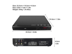 Reproductor De Dvd Para Tv, Compatible Con Todas Las Regiones, Reproductor De Discos Dvd Y Cd, Salida Av Integrada / Ntsc, Entrada Usb, Control Remoto --(wr)kk