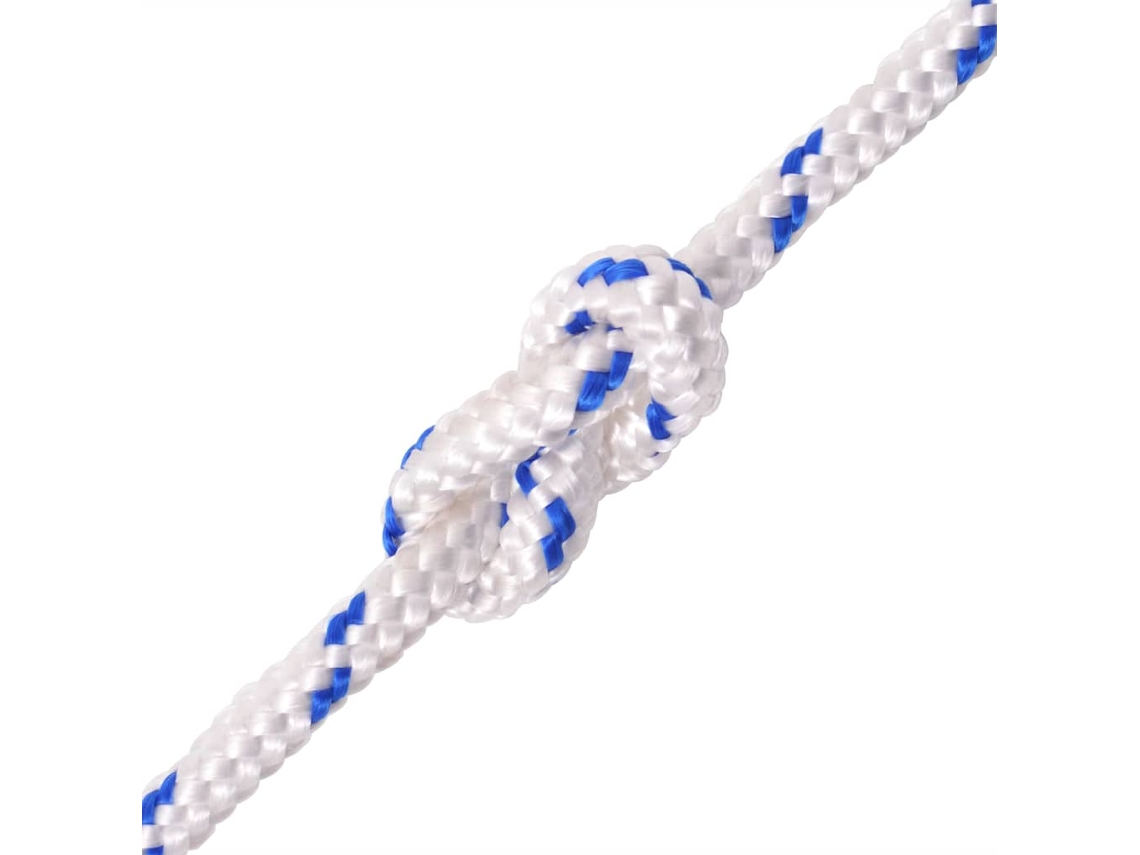 Cuerda náutica de polipropileno de 10 mm y 50 m, color blanco HARLANV1