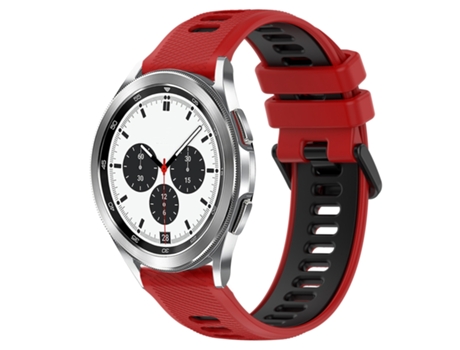 Correa de reloj inteligente para Samsung Galaxy Watch4 Classic 42 mm 20 mm Correa deportiva de silicona bicolor (rojo + negro)