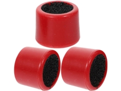 Juego de 3 almohadillas de lijado redondas de plástico rojo resistente al desgaste para mesas de billar.