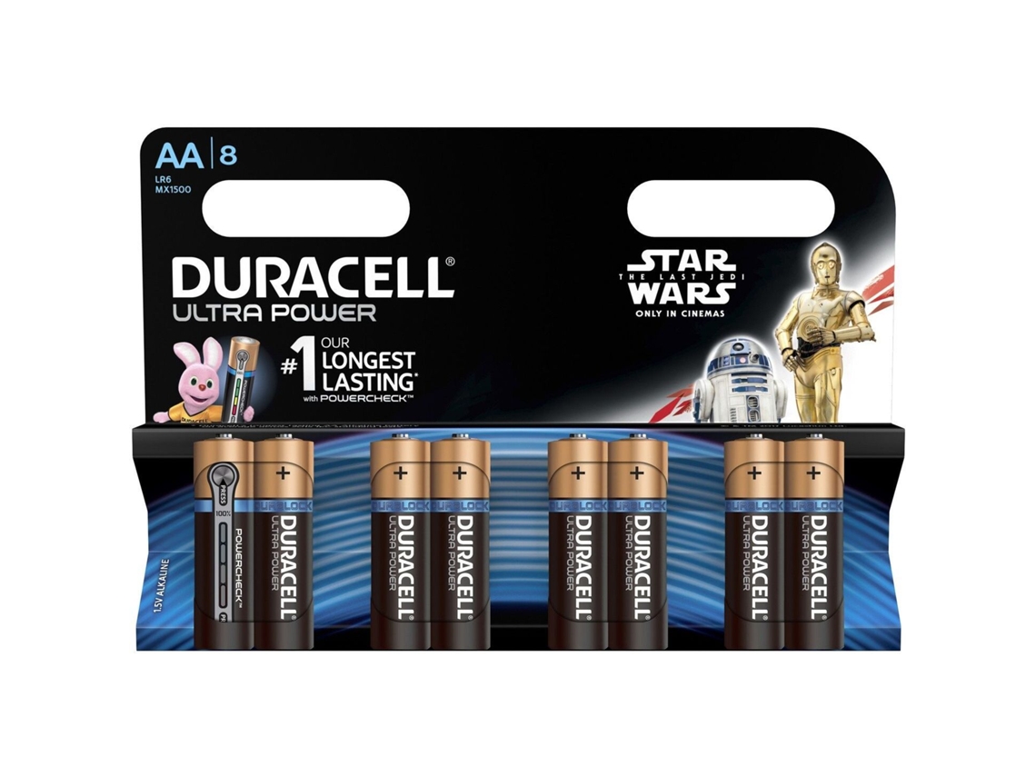 Paquete de 8 pilas alcalinas tipo aa 1,5v r06 DURACELL Ultra Power