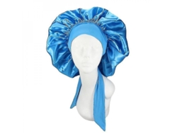 Dan26-gorra De Seda Satin Para Dormir Con Cinta Ajustable Protectora De Cabello Y Pelucas De Alta Calidad Azul Oscuro