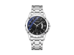 Reloj Tpofhs para hombre con correa de acero azul y calendario Hengrongshen