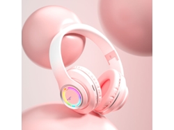Auriculares Inalámbricos Bluetooth Con Sonido Envolvente (rosa) Y Micrófono, Cómodos De Llevar.