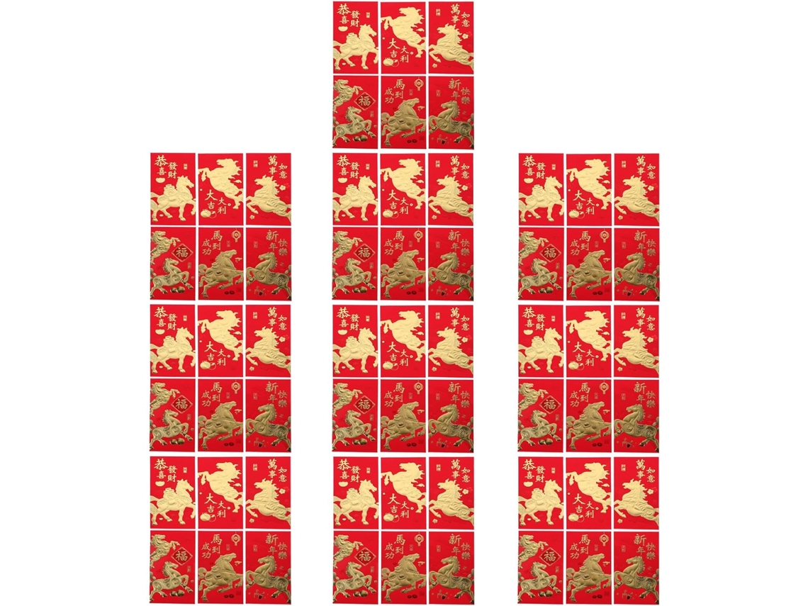 Juego De 60 Sobres Rojos Chinos De La Suerte Para El Año Nuevo Chino
