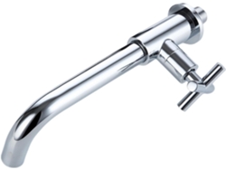 Grifo de cocina de pared Eifson Faucet, apertura a la derecha, plateado